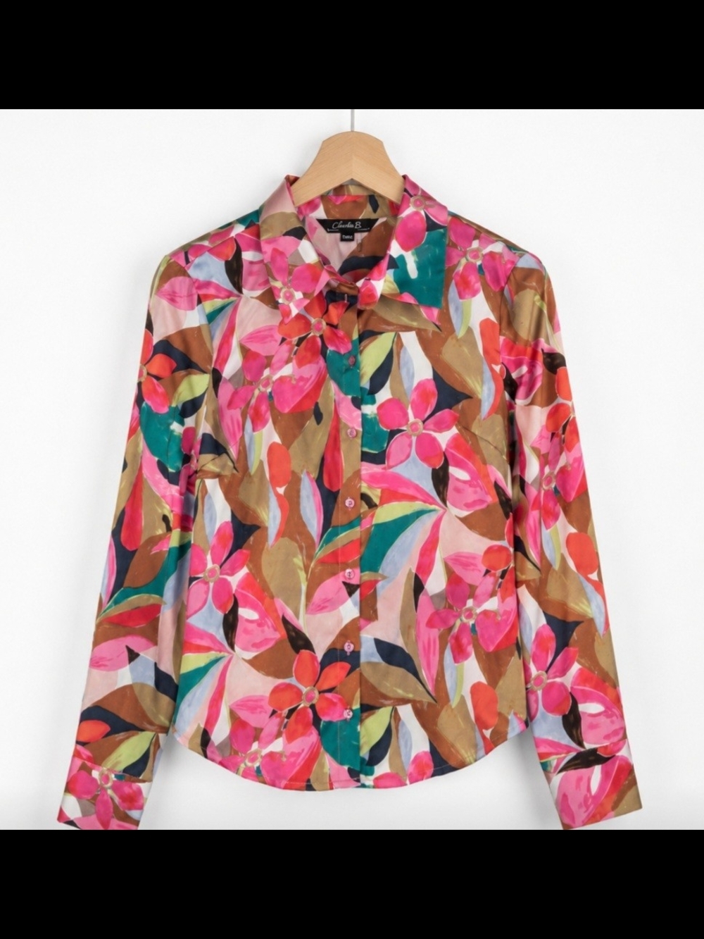 CHARLIE B Pink Multicolor Floral Button-Down Shirt